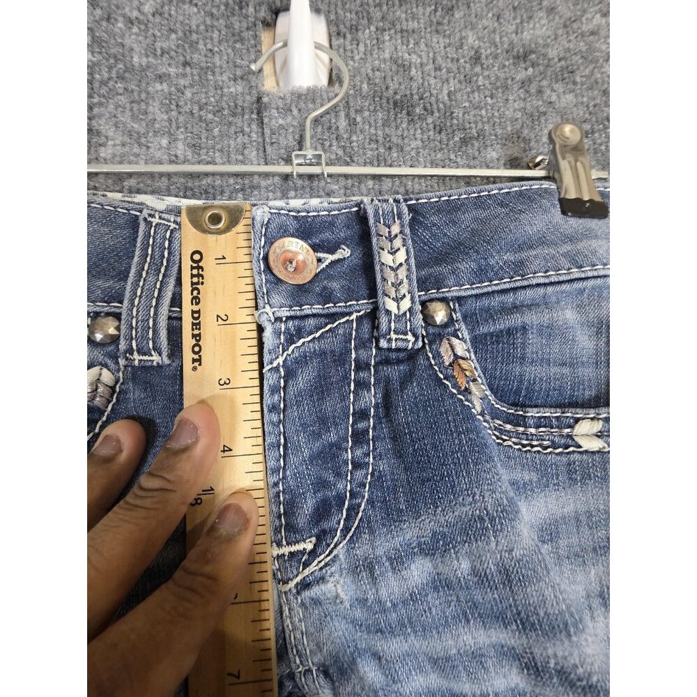 Ariat REAL Denim Shorts Womens 26R Blue Distressed Cut Off Frayed Western - Picture 4 of 10